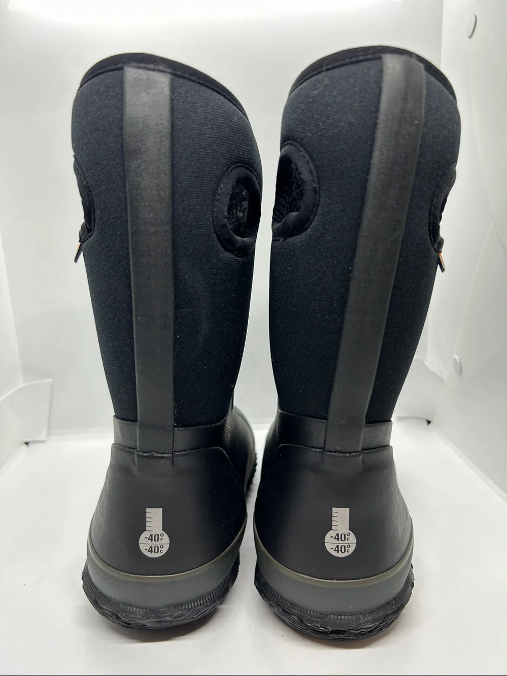 Children's Bogs Arcata Waterproof Lace Up Boot Black Rubber/Nylon Jersey Size 3